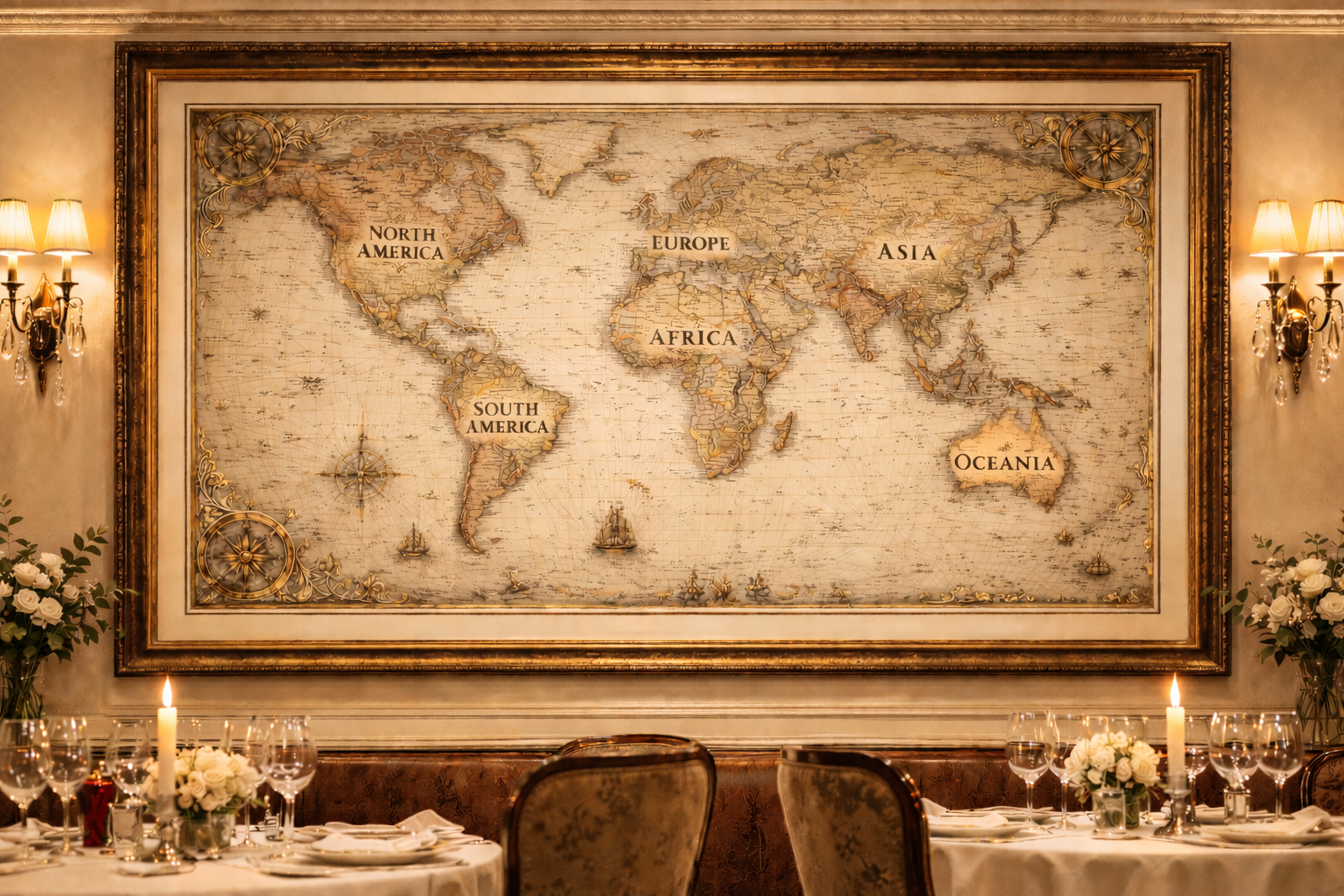 World map with continents labeled